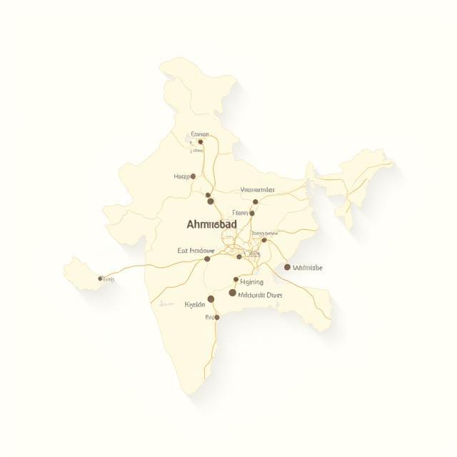 अहमदाबाद, भारत का नक्शा